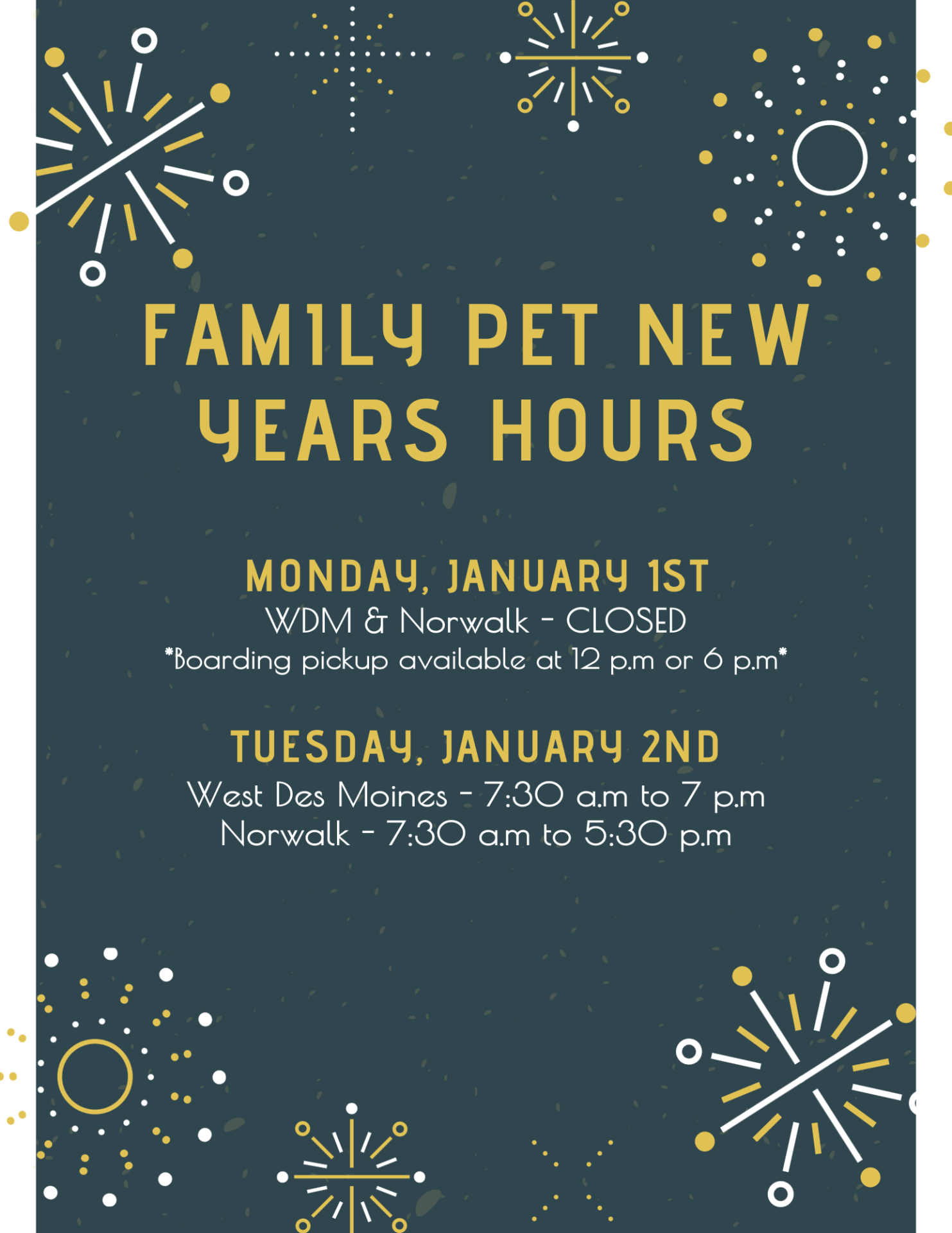 Fam Pet Vet Holiday Hours